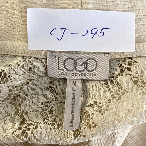 Logo By Lori Goldstein Cardigan Cotton Slub Knit L - Picture 2 of 6
